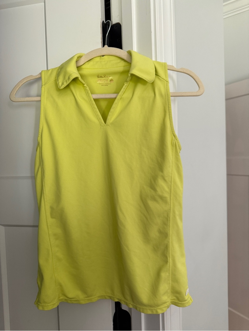 Lilly Pulitzer Alister Polo Top luxletic yellow sleeveless‎ tank upf 50+